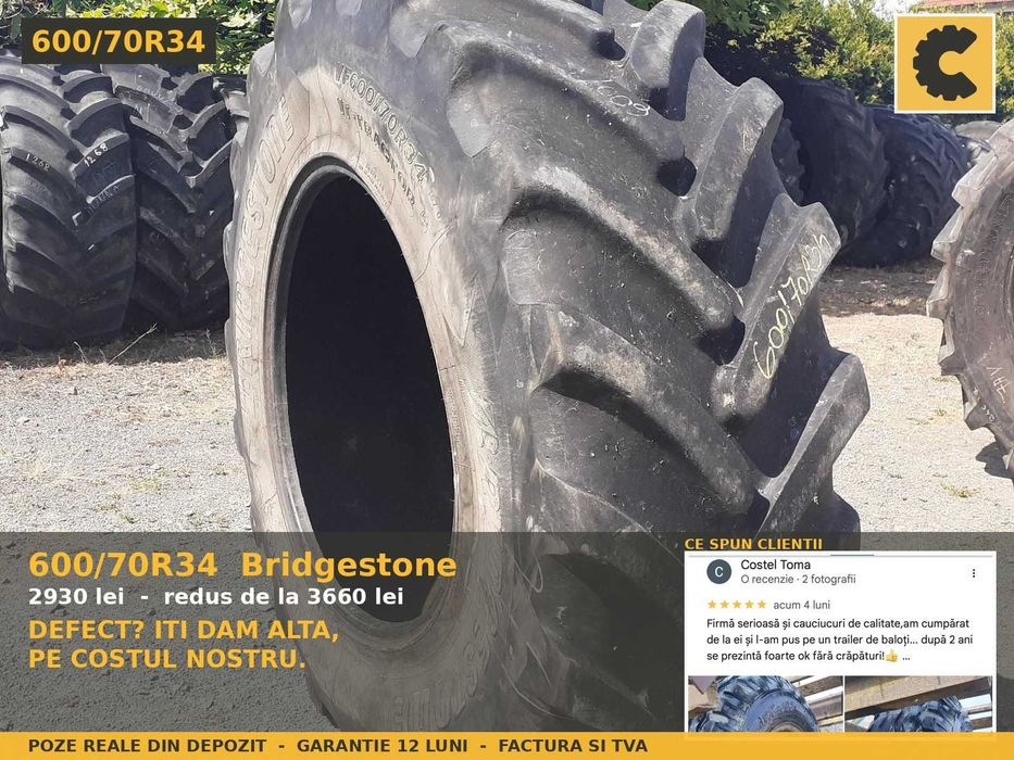 Cauciucuri 600/70R34 Bridgestone Anvelope Tractor SH REDUCERE TVA