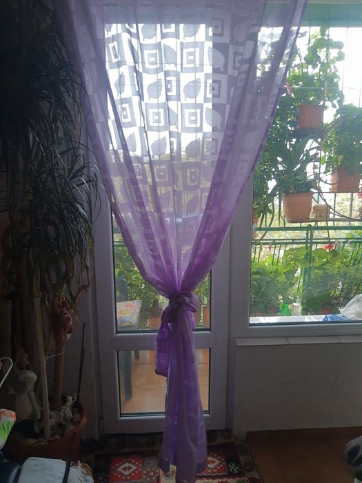 Пердета,лилави,два броя с  панделки за връзване ,разделяне ,декорация