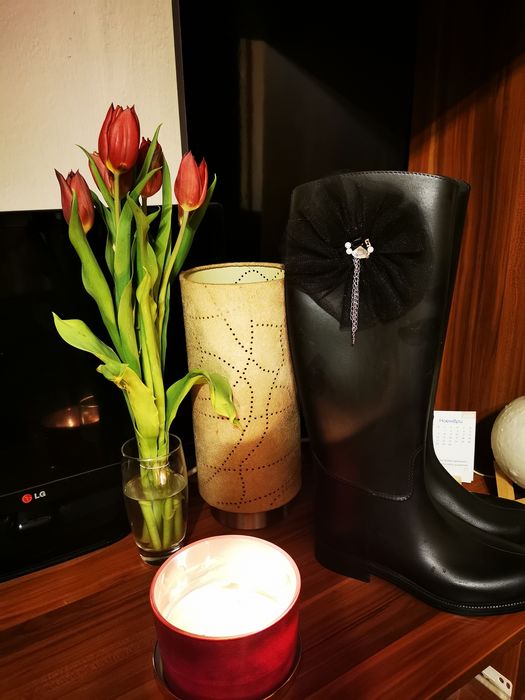 Гумени ботушки за стилна дама, 37 номер, за тънко краче, в отлично със