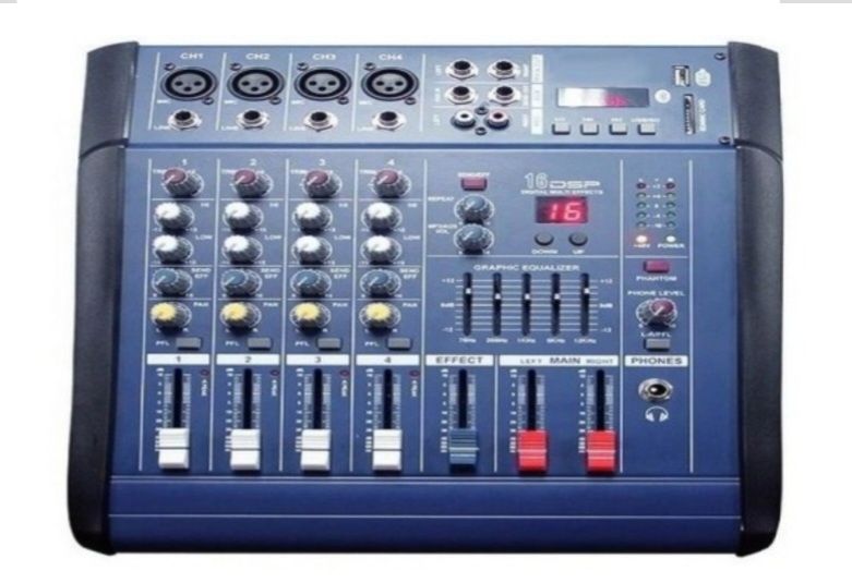 Mixer audio profesional WVGNR 4 Putere 2 x 50W 4canale BT USB MP3 16 e