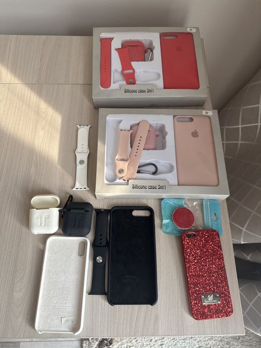 Чехлы на iphone 7 plus/8 plus + чехол airpods+ ремешок Аpple Watch
