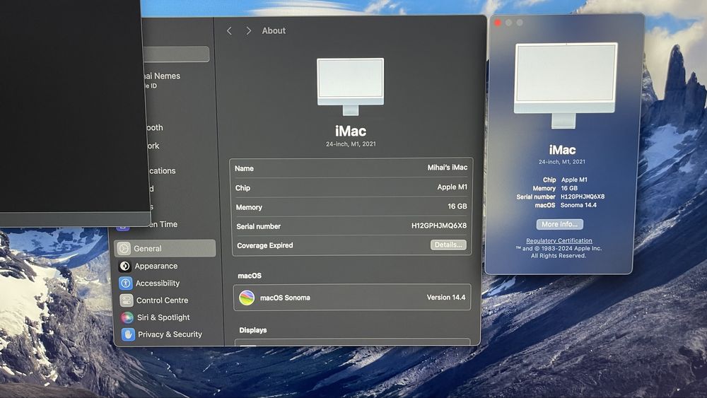 Pc Apple iMac 24” M1 , stare impecabila