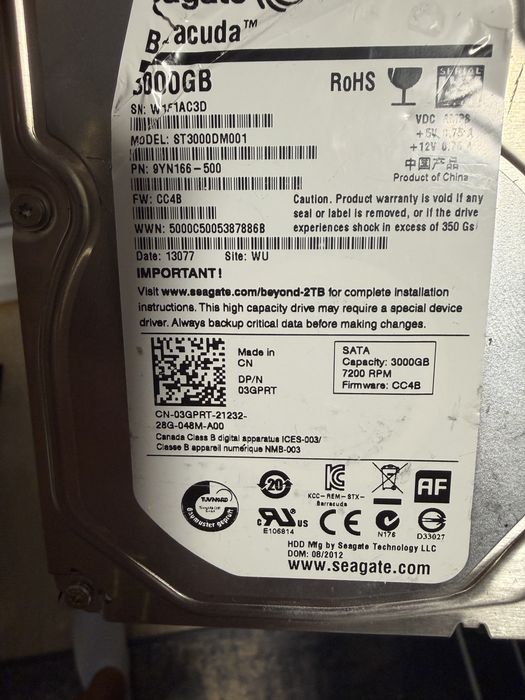 Hdd  3 t 3,5 100%