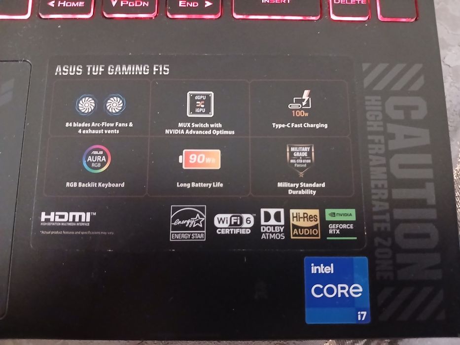 Model: ASUS TUF Gaming F15
Protsessor: Intel Core i7-12700H
Videokarta