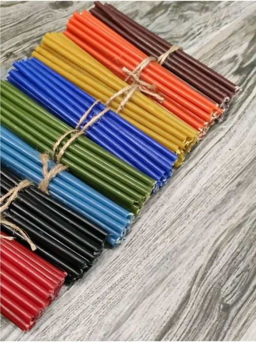 Цветные свечи восковые