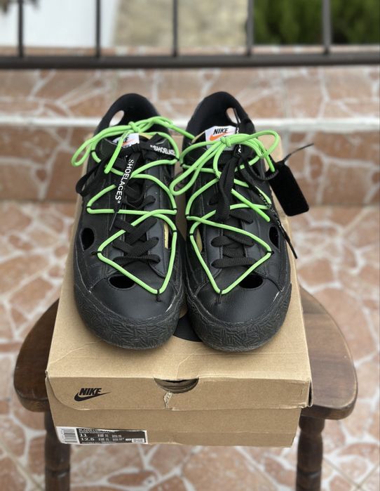 Nike Blazer Low Off-White Black Electro Green Оригинални! DH7863-001