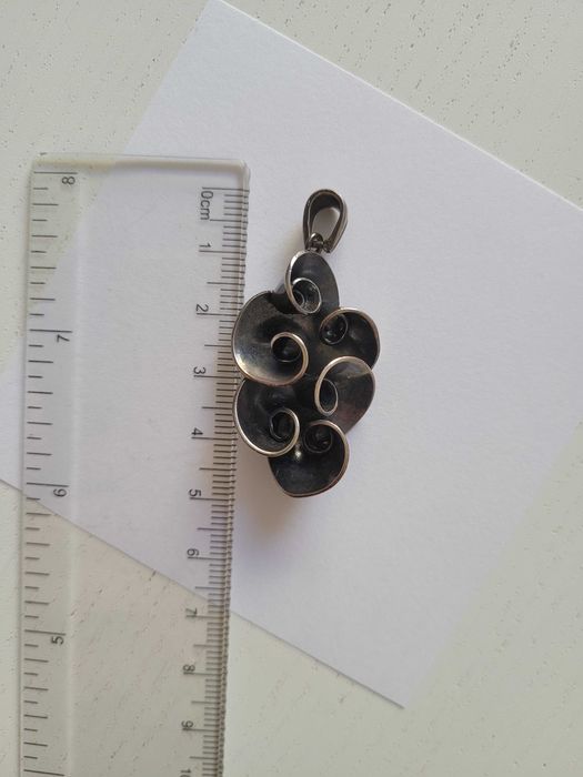 Авторски сет от сребро - Колие, пръстен, обици