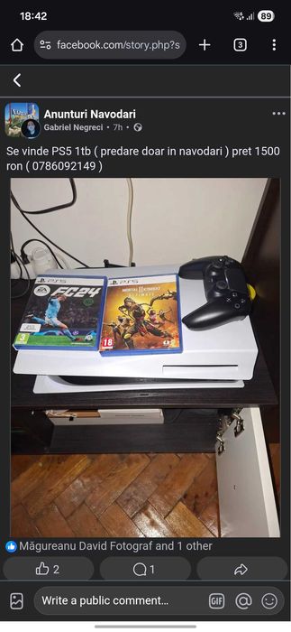 Vand PS5 cu livrare doar 8n navodari jud constanta