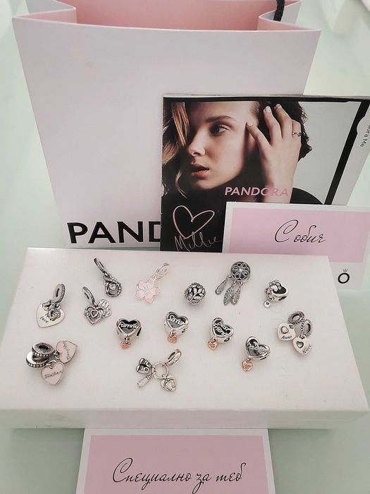 Оригинални сребърни талисмани PANDORA ALE S925 Пандора+ кутия!