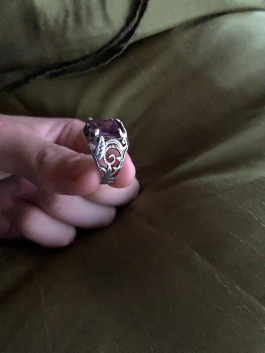Inel Art Deco argint 925 cu ametist fatetat m 58