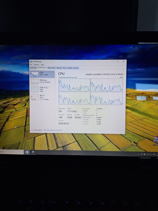 Laptop Asus K72F , i3- M370 , 8 GB,  hdd 320 GB  , 17"