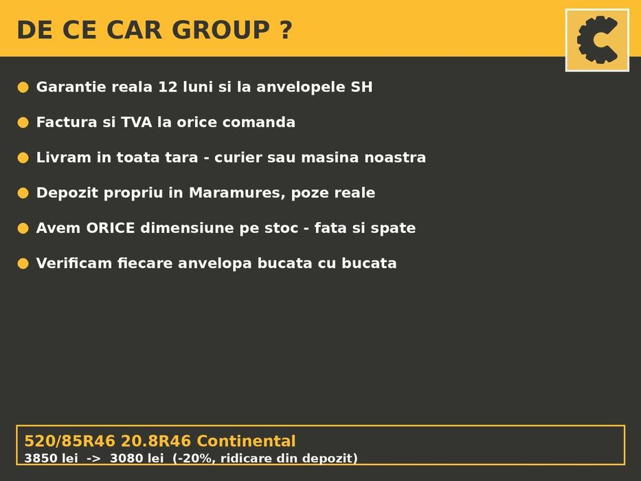 Cauciucuri 520/85R46 20.8R46 Continental Anvelope Tractor SH GARANTIE