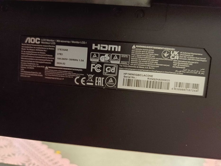 Монитор AOC 27E2QAE 27" IPS