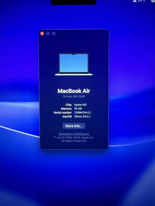 Macbook Air 13 silver 16gb/256 M3
