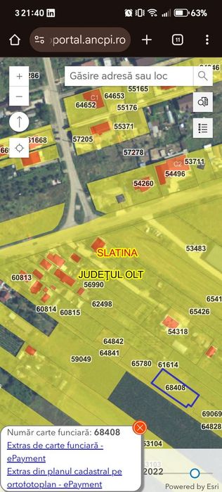 Vând teren intravilan 556 m2, 15m lățime strada Recea, Slatina Olt.