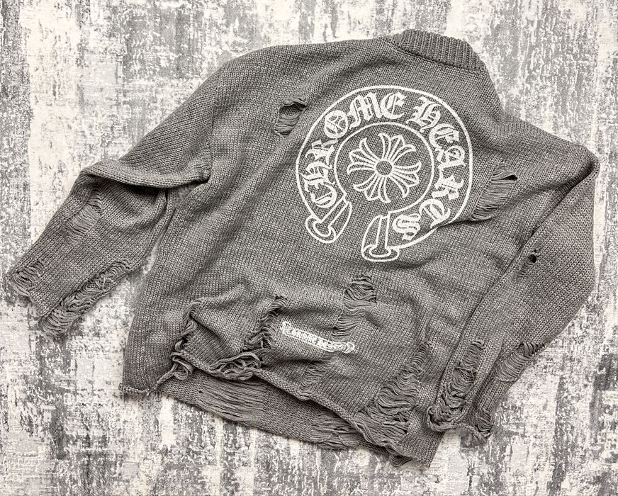 Chrome Hearts Bluza \ Pulover | Distressed Sweater