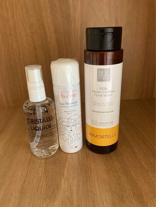 Комплект козметика - Мицеларна вода, спрей за лице, кристали за коса