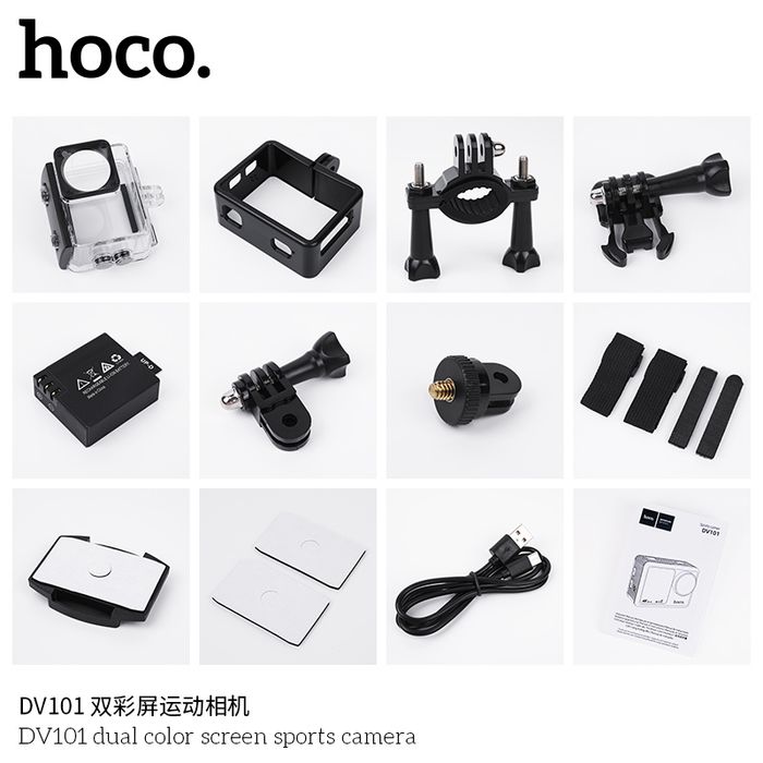 Экшн камера Full 4K Hoco DV101 900mah 3840 х 2160Р sport camera