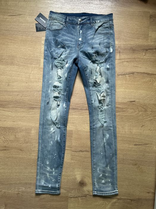 Blugi skinny rupti/ slim fit