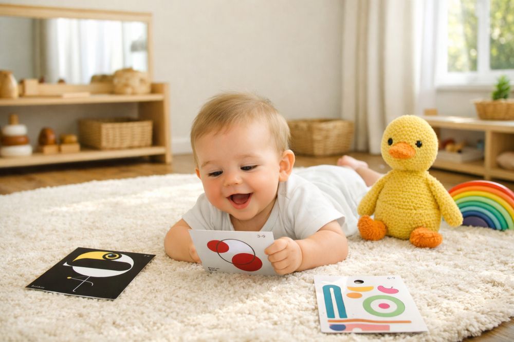 Карти за бебе за визуална стимулация-Монтесори-подарък-бебе/новородено