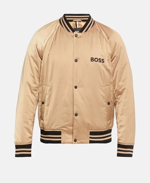 Boss Black Geaca Bomber Satinata cu Dungi Crospa