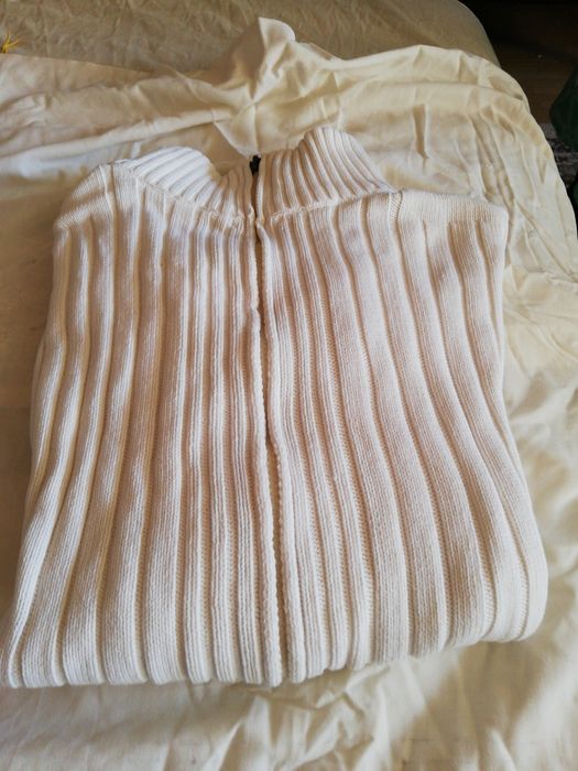 Pulovăr lână alb cu bumbac unisex