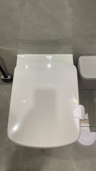 Set vas wc dreptunghiular suspendat cu capac, Geberit Selnova Square