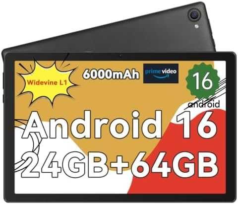 Нов Таблет Gleeso 10" Android 16 24GB RAM 64GB WiFi 6 6000mAh Черен