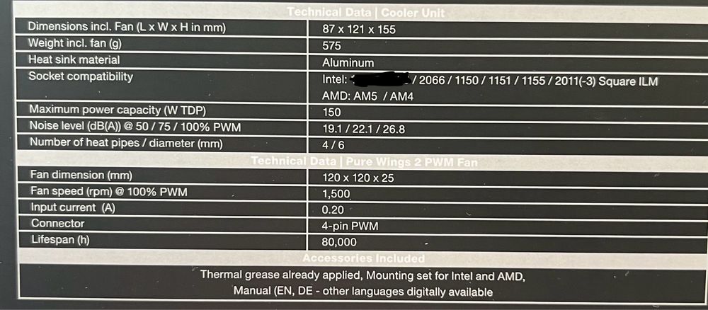 Процессорный кулер Be Quiet Pure Rock 2 Black