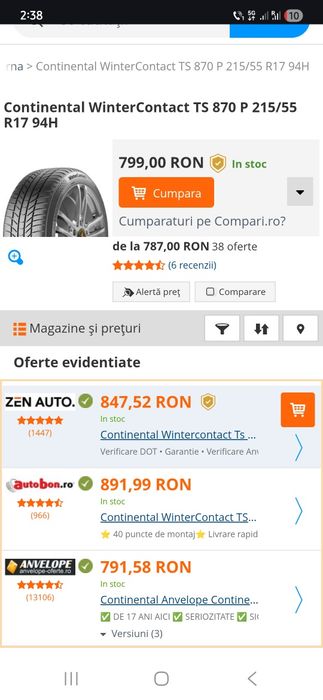 Anvelope 215 55 17" dot 2024 contibental