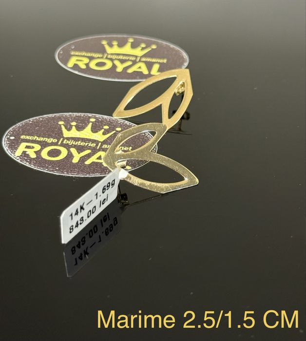 Bijuteria ROYAL : Cercei AUR 14K NOU / 1.69 GR