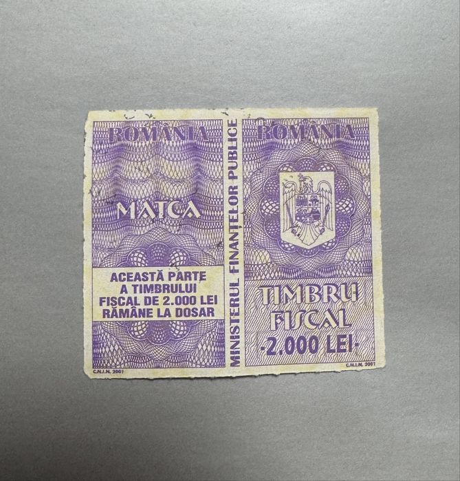 Timbru fiscal MATCA 2000 lei