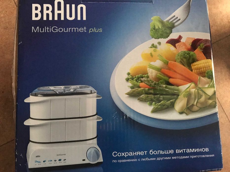 Уред за готвене на пара Braun FS20, 850W, 3.1л, 2 съда, чисто нов