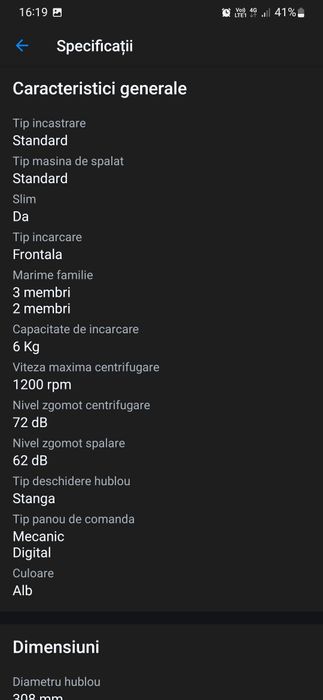Mașina de spalat rufe automat 6kg TCL , 24 luni garanție eMag