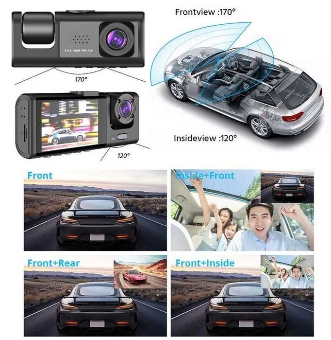 3в1 Видеорегистратор За Авотомобил, Задна Камера, Камера За Паркиране