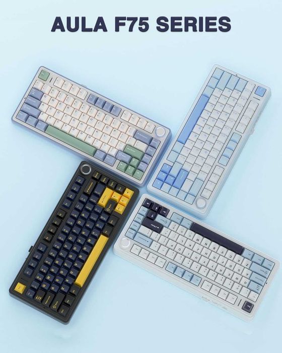 Механична клавиатура AULA F75 Wireless 75% RGB Hot Swap – Blue
