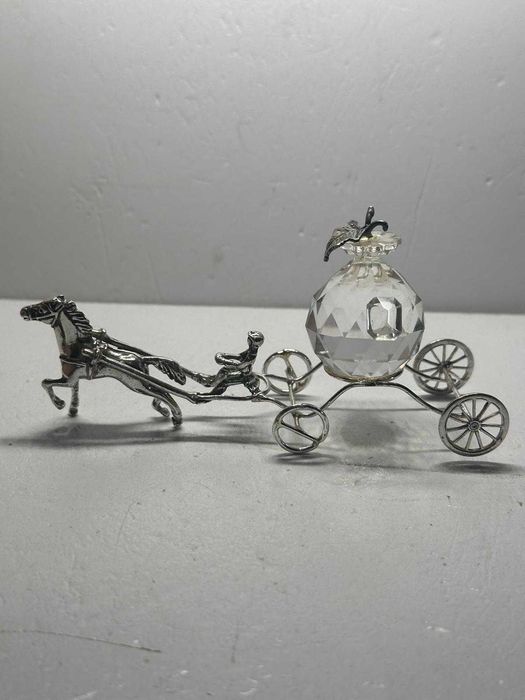 MINIATURA ARGINT 800 + Crystal - CALEASCA - Mare - 69g. - Vintage !