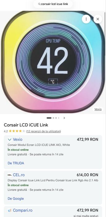 Corsair Icue Link LCD cap digital de cooler
