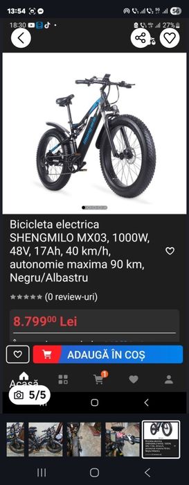 Bicileta electrica shengmilo mx03