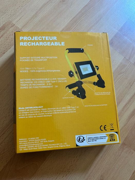 Proiector LED de șantier reîncărcabil Excellence Work, 16W, 1400 lm - Nou în cutie