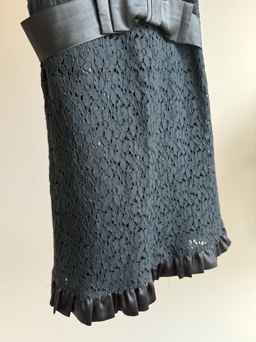 Тъмносиня дантелена рокля - размер S