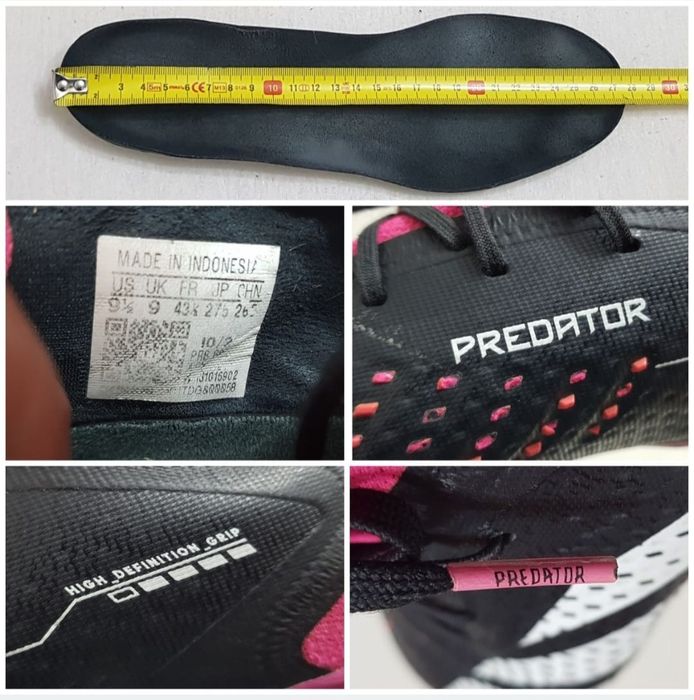 Ghete fotbal Adidas Predator Accuracy.1 Low Fg negru roz, crampoane Nr. 43