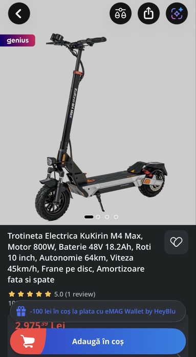 Trotineta  kukirin m4 max ca Noua + cadou accesorii