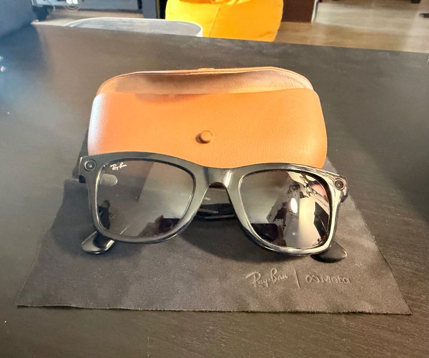 Ochelari Ray-Ban Meta wayfarer - IN GARANTIE - cu camera video - Shinny Black cu lentile G15 Green