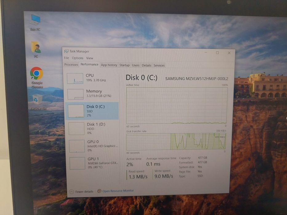 Laptop Gaming Lenovo legion 1060 6GB, 16 GB, i7