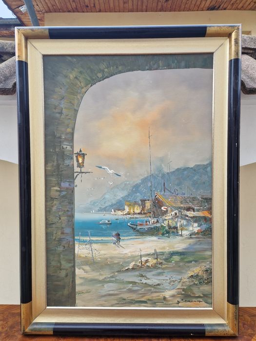 Уникална антикварна майсторска авторска картина масло платно