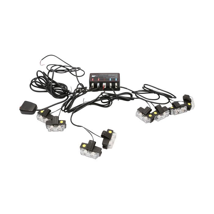 Set 8 stroboscoape cu 2 LED-uri, lumina galbena 12V Breckner Germany