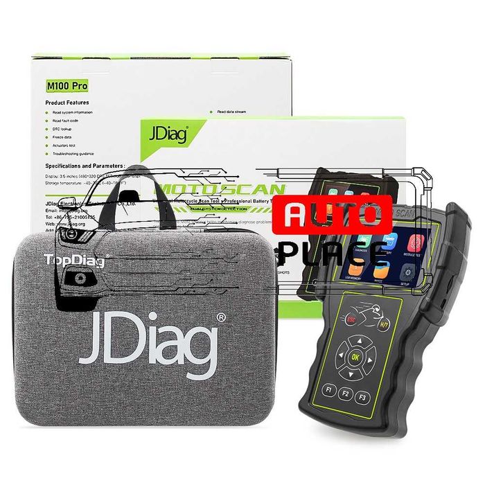 JDiag M100 Pro Full Set Диагностичен Инструмент за Мотоциклети и Коли