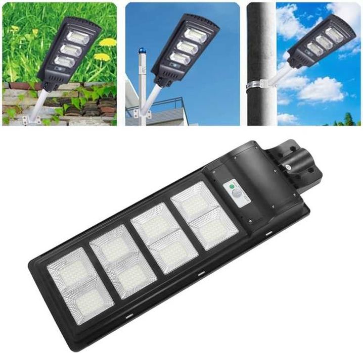 Улична соларна лампа със соларен панел и стойка 400W, 30 000mAh, 6500K