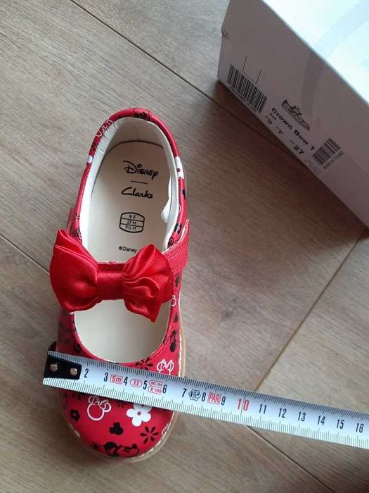 Clarks, Кожени обувки  с панделка, Червен / Черен / Бял, 27 EU